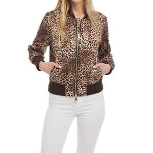 NEW PATTY KIM baseball puffer jacket in leopard